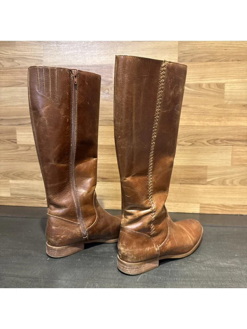 Frye Jolie Whip Tall Boots Women’s 8M Cognac Leather Riding Knee High